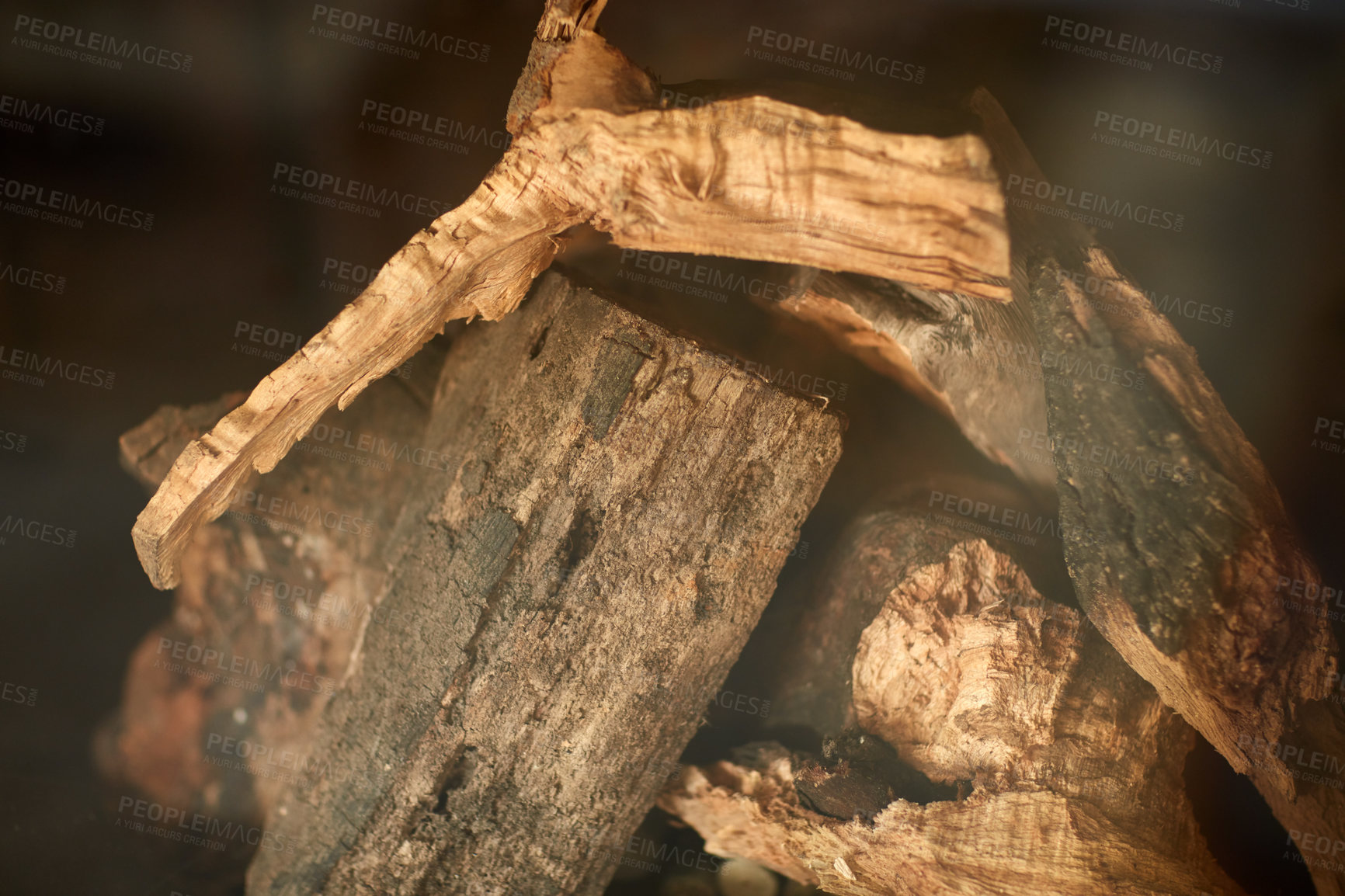 Buy stock photo Cropped shot of a pile of fire wood