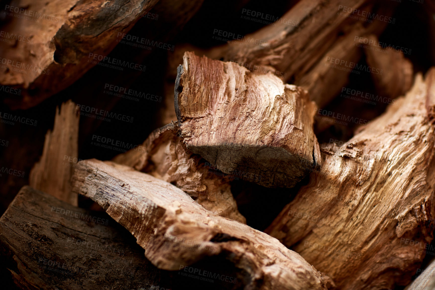 Buy stock photo Cropped shot of a pile of fire wood