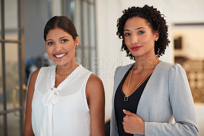 Buy stock photo Portrait of young businesswomen in the office