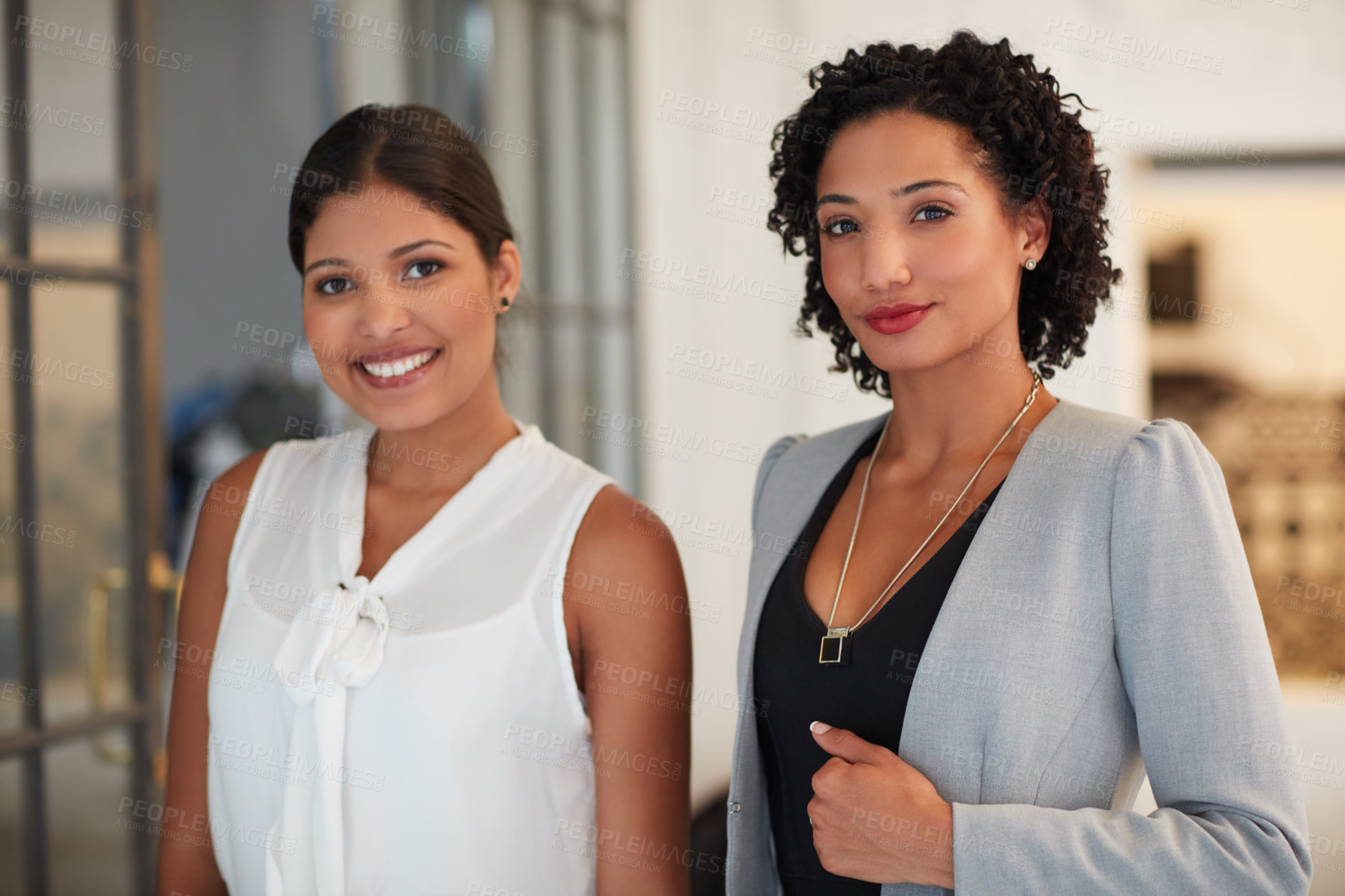 Buy stock photo Portrait of young businesswomen in the office