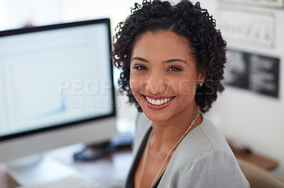 Buy stock photo Portrait of a young businesswoman in the office