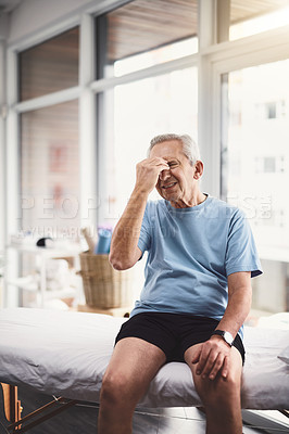 Buy stock photo Shot of a senior man feeling unwell