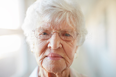 Buy stock photo Portrait of a elderly woman at a retirement home
