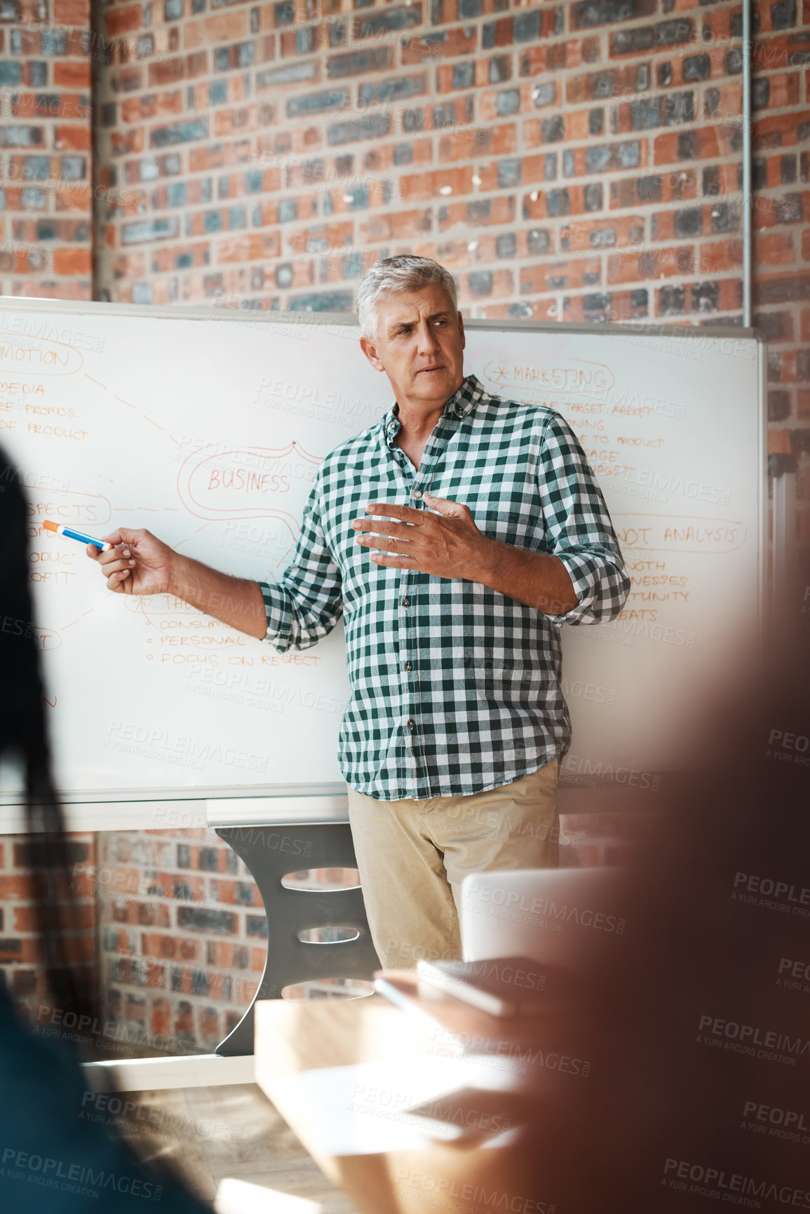 Buy stock photo Teamwork, meeting and business people in office for presentation, planning and discussion. Diversity, creative agency and men and women with whiteboard for brainstorming, feedback and collaboration