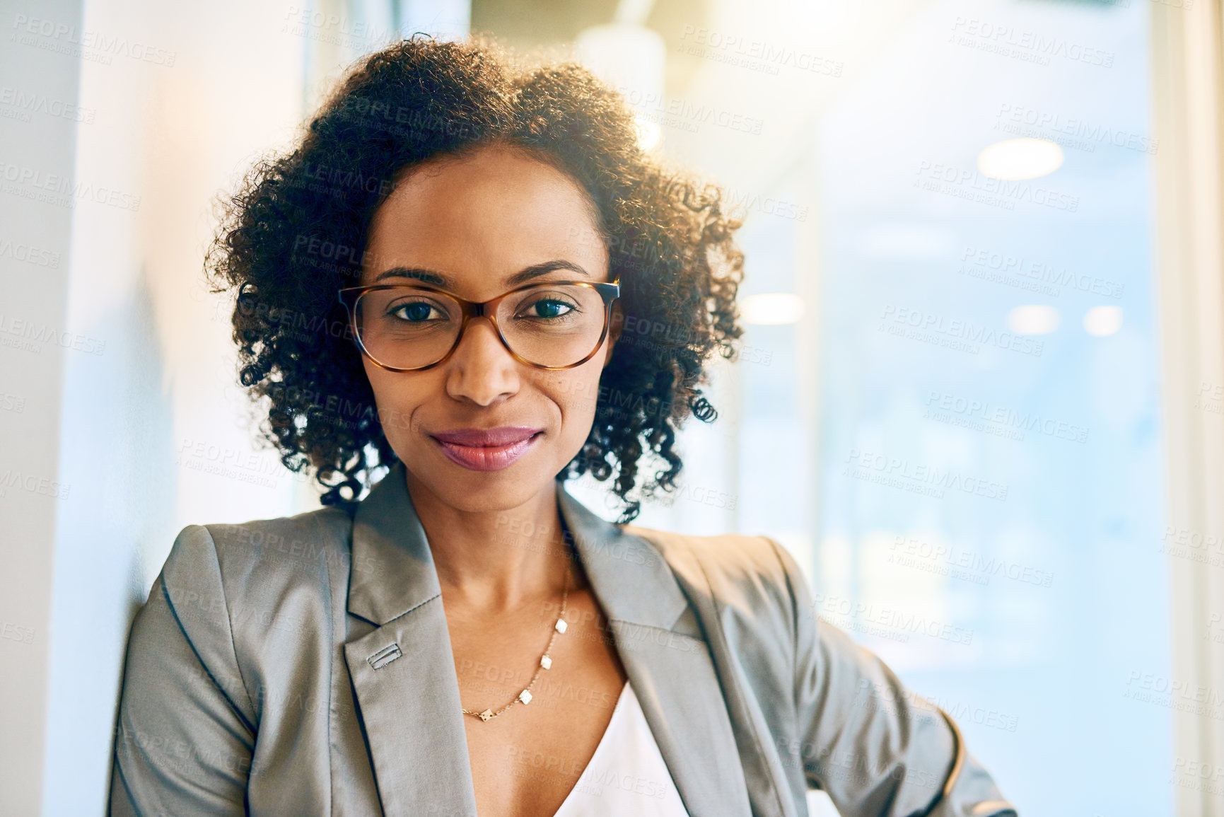 Buy stock photo Cropped portrait of a beautiful businesswoman in a office