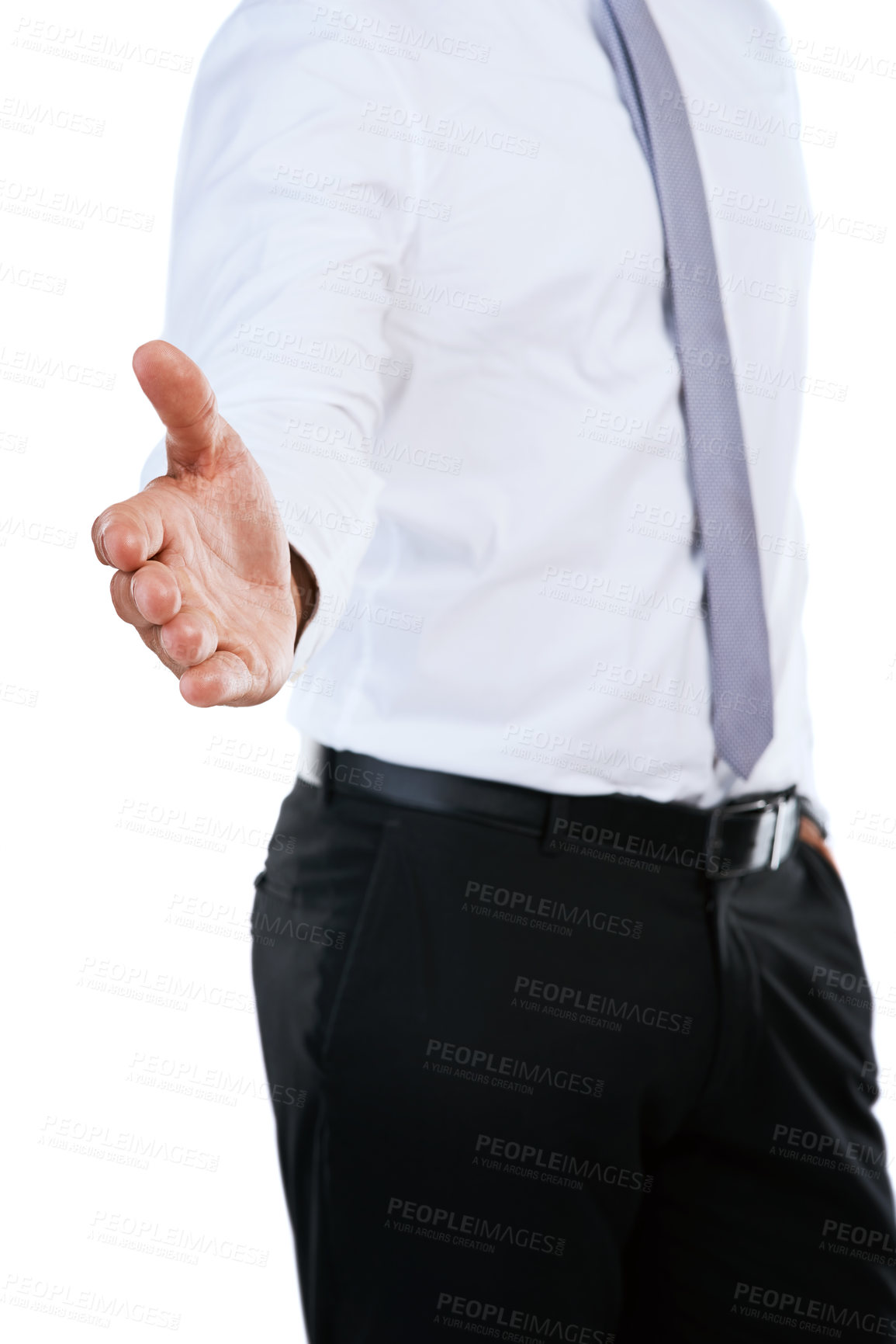 Buy stock photo Studio shot of an unrecognizable businessman posing against a white background