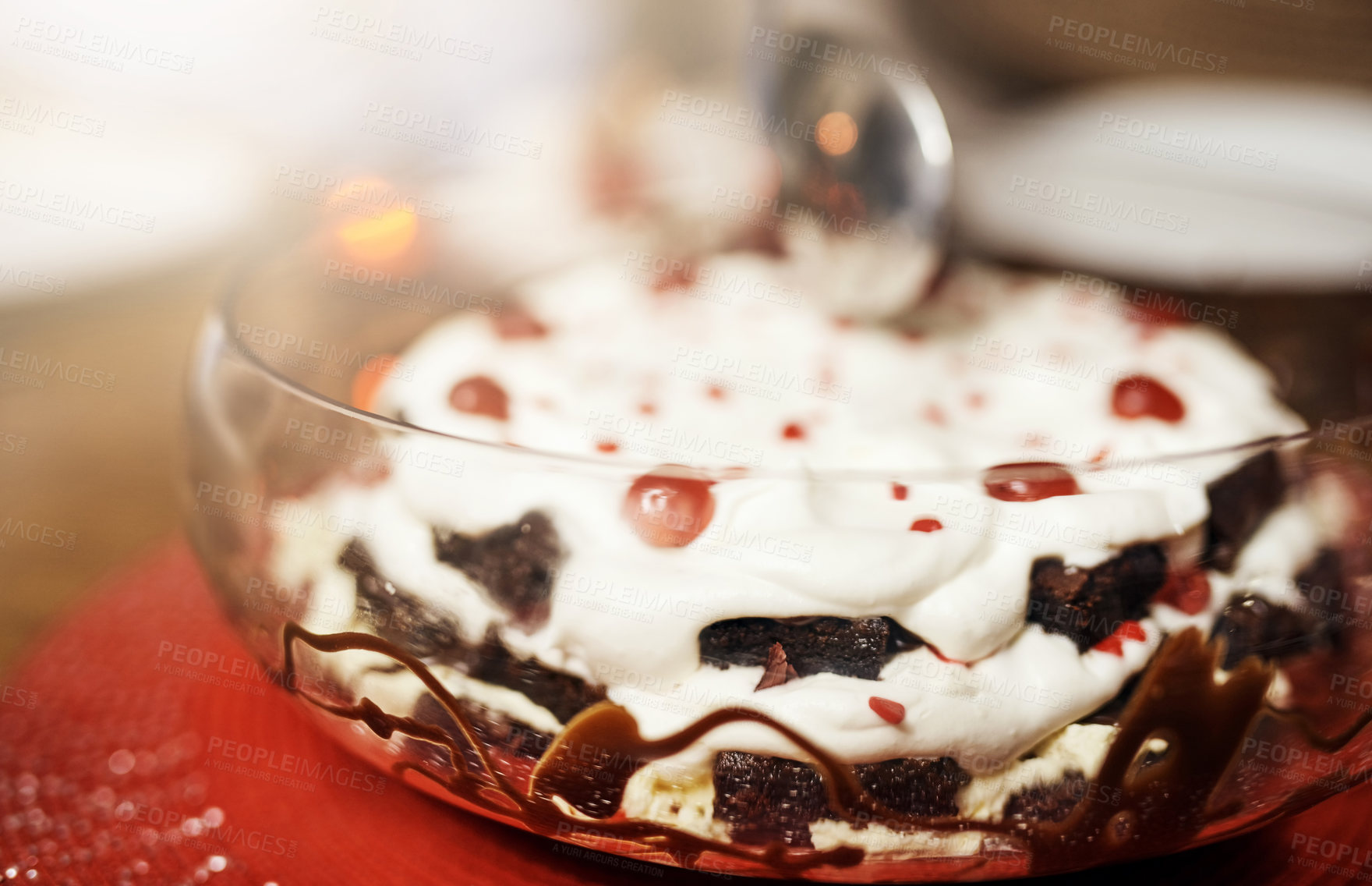 Buy stock photo Shot of a dessert on a table at Christmas