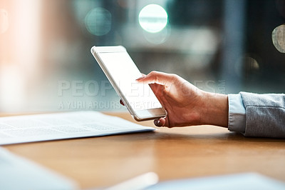 Buy stock photo Phone screen, space and man hands for business communication, mobile app and website or search mockup at night. Cellphone, mobile app and corporate person with connection, networking and chat mock up