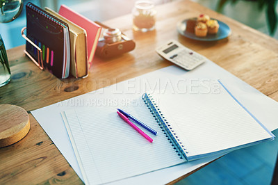 Buy stock photo Shot of a creative workstation in a modern office