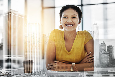 Buy stock photo Portrait of a confident young designer working in an office