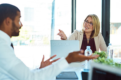 Buy stock photo Cropped shot of businesspeople in the workplace
