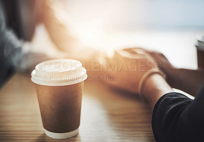 Buy stock photo Closeup shot of two women holding hands
