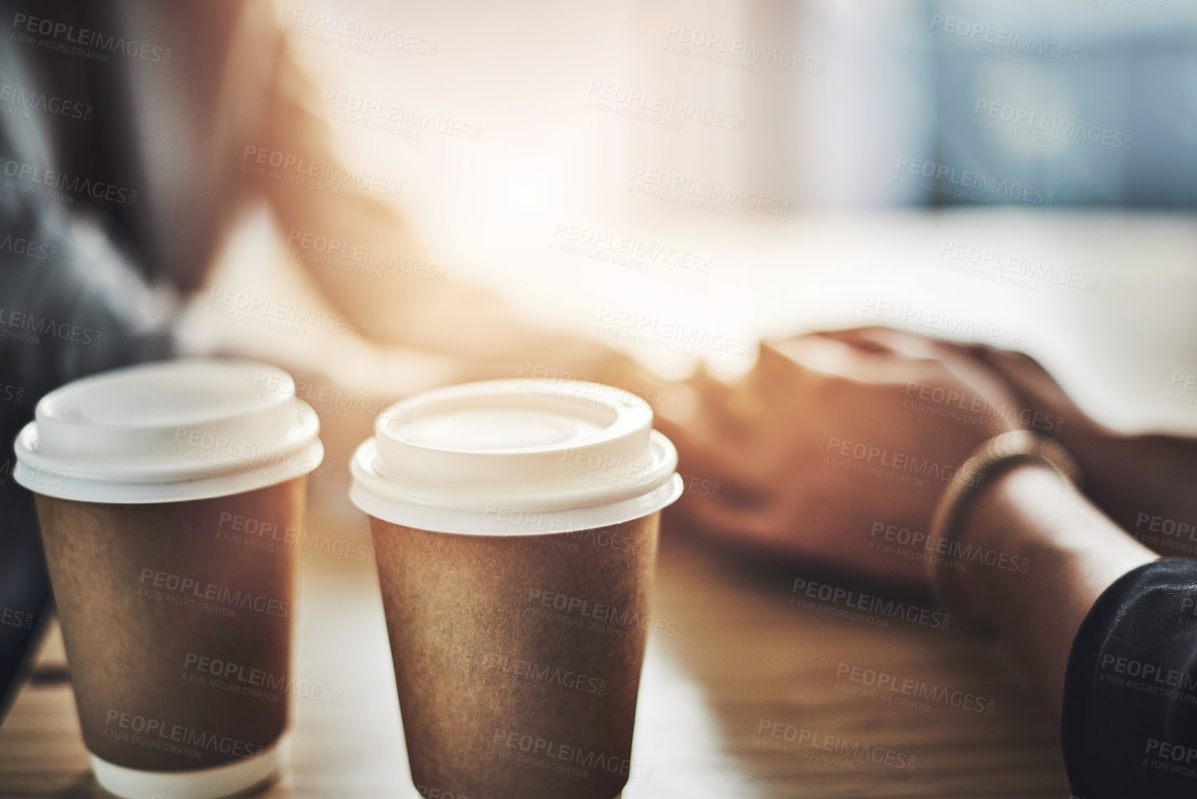 Buy stock photo Closeup shot of two women holding hands