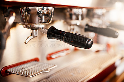 Buy stock photo Shot of a coffee machine in a cafe