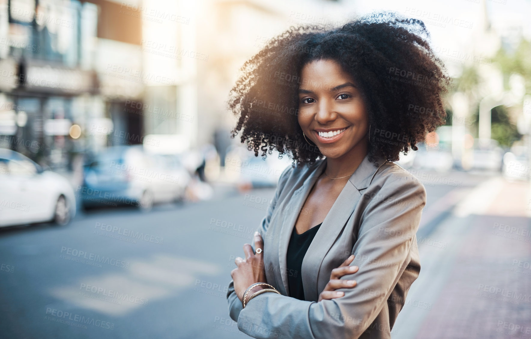 Buy stock photo Portrait of a young businesswoman in the city