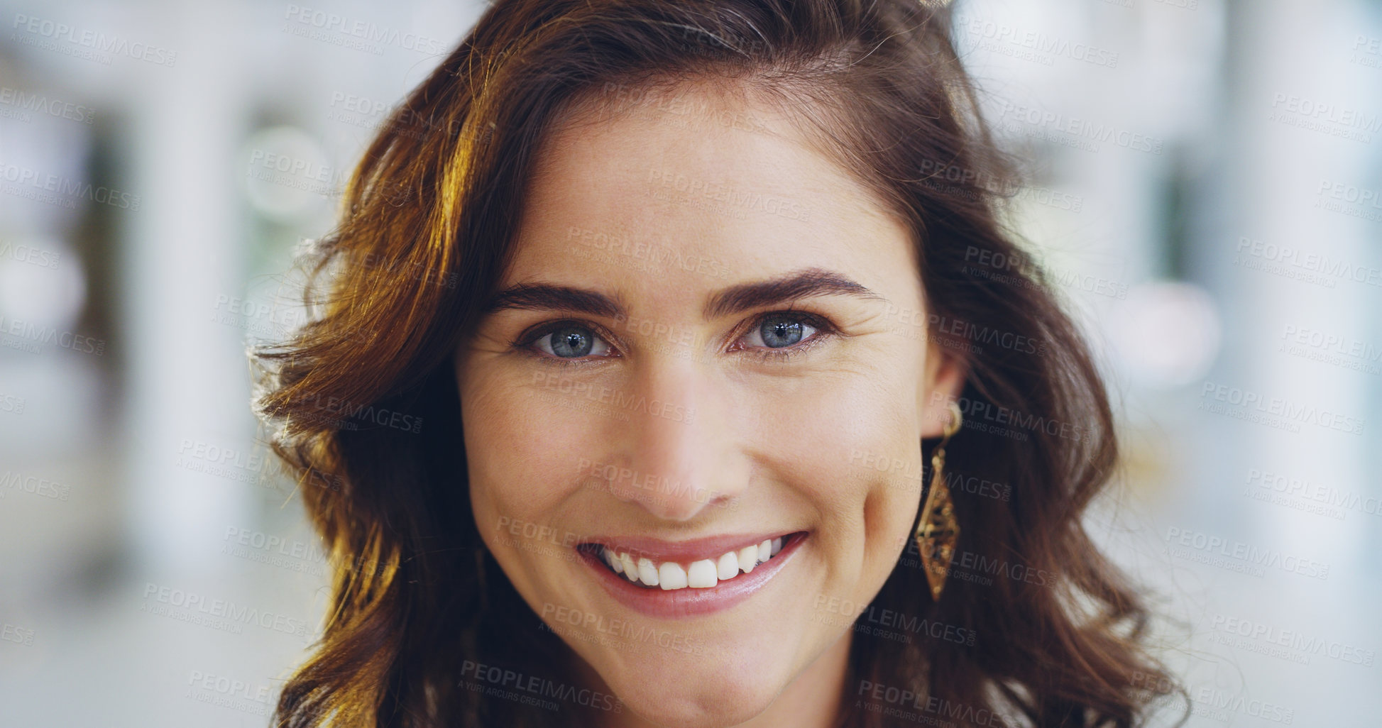 Buy stock photo Cropped shot of a confident young businesswoman working in a modern office