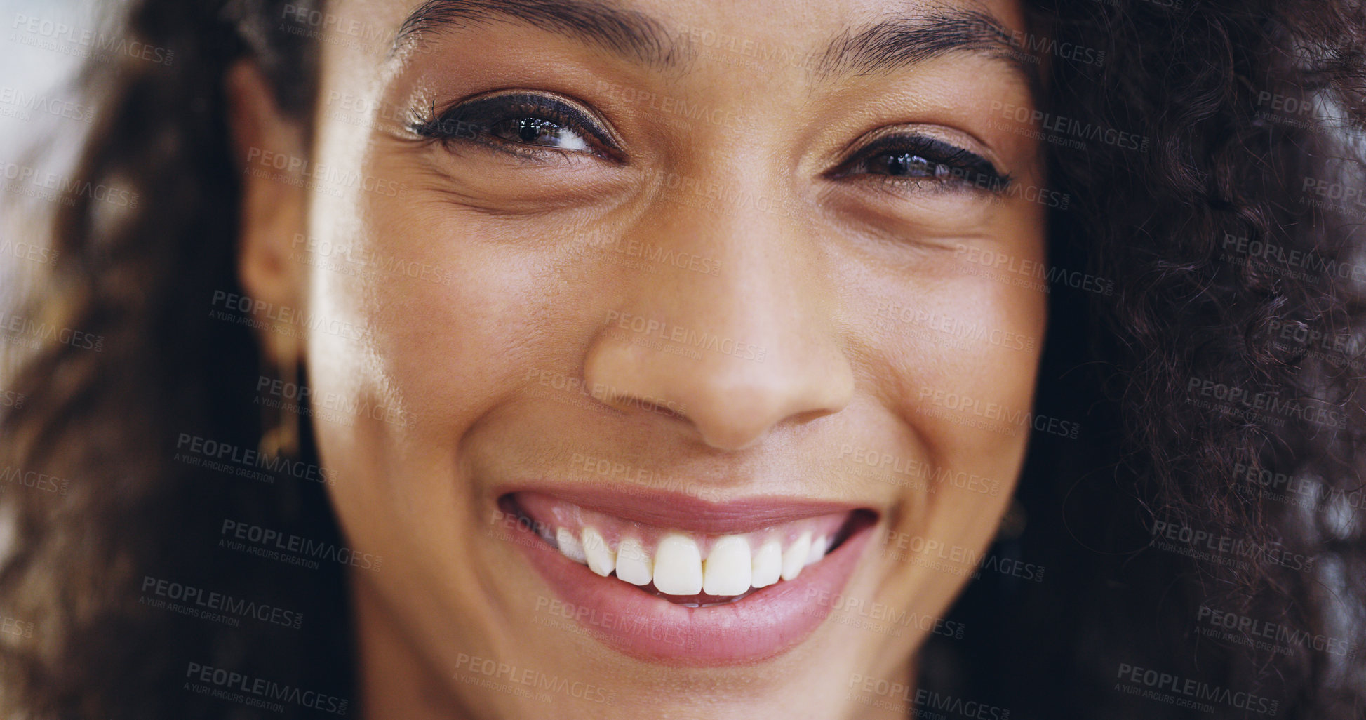 Buy stock photo Cropped shot of an attractive young businesswoman standing in her workplace