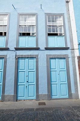 Buy stock photo Old colorful streets and houses of beautiful Santa Cruz, La Palma, Span