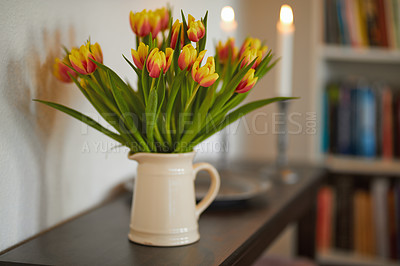 Buy stock photo Beautiful bunch of tulips