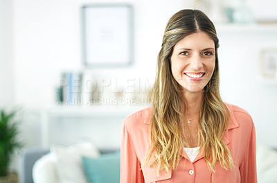 Buy stock photo Portrait of a woman smiling at the camera