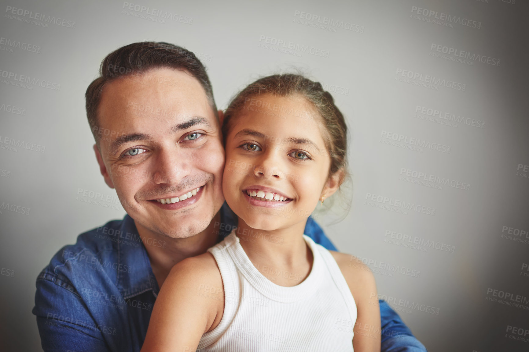 Buy stock photo Shot of a man spending quality time with his young daughter