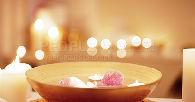 Buy stock photo Still life shot of various spa essentials on a table