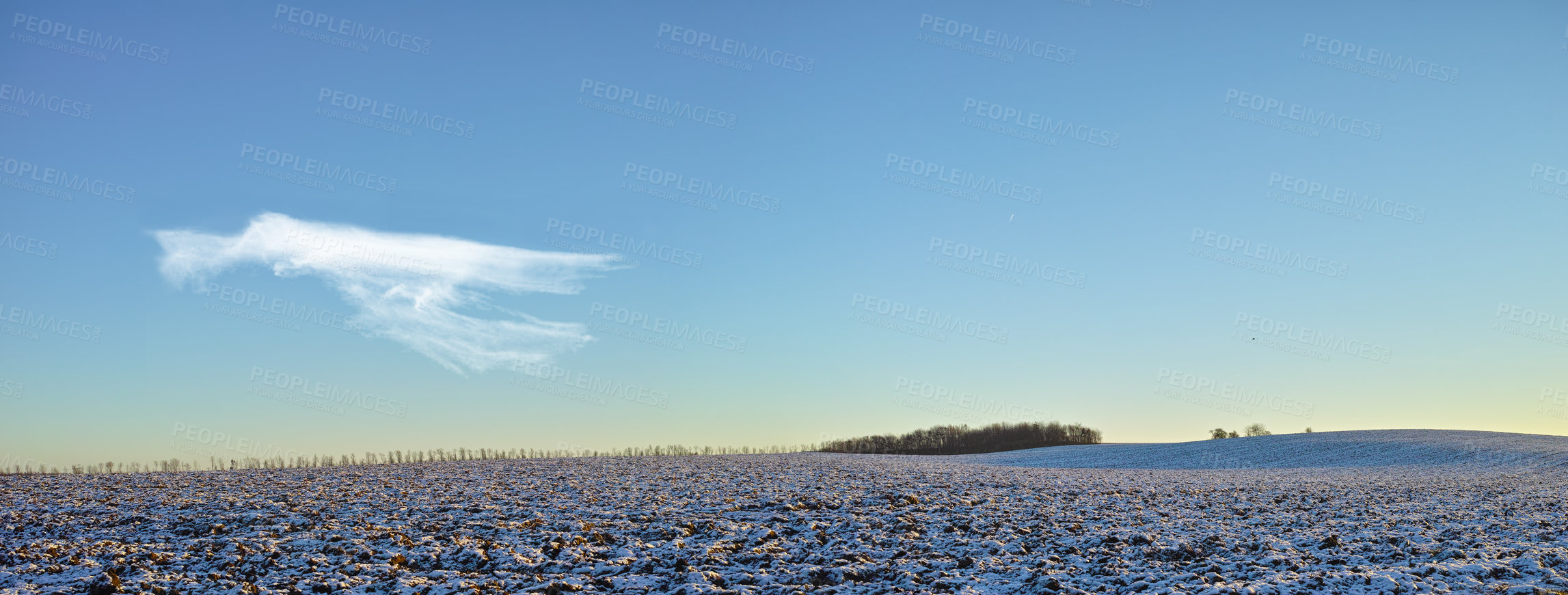 Buy stock photo A wintertime photo of the countryside in Denmark