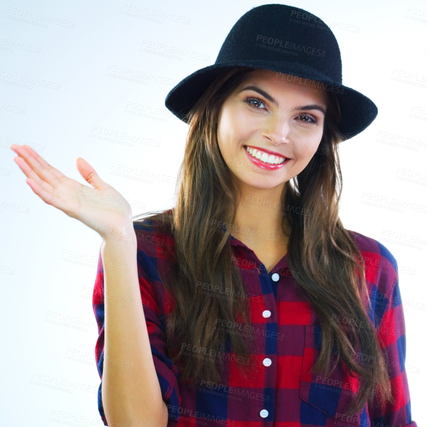 Buy stock photo Cropped shot of a young woman waving against a white background
