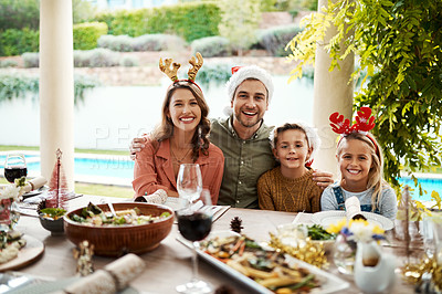 Buy stock photo Shot of a family spending Christmas day together