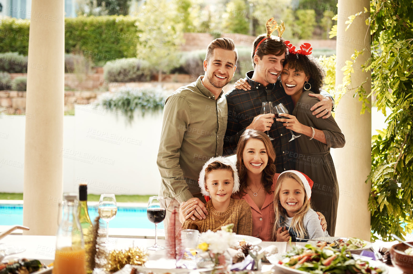 Buy stock photo Cropped shot of a happy family spending Christmas day together