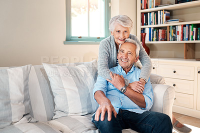 Buy stock photo Shot of a senior couple spending quality time at home