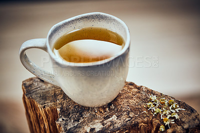 Buy stock photo Shot of a cup of freshly made herbal tea