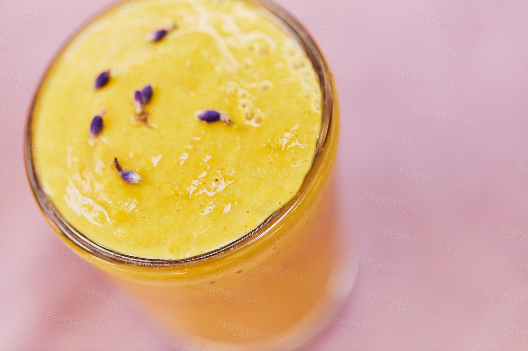 Buy stock photo Shot of a freshly made healthy smoothie on a table