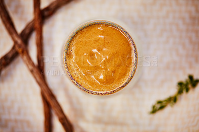 Buy stock photo Shot of a freshly made healthy snack on a table