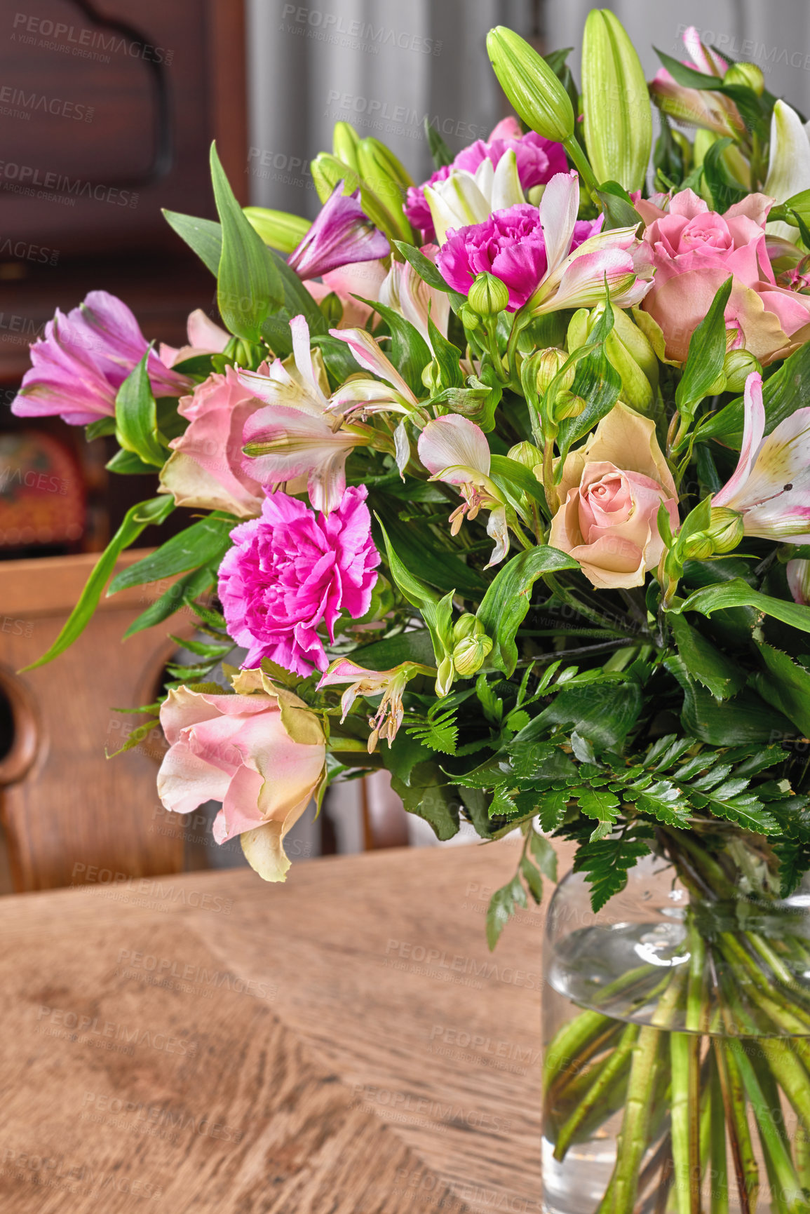 Buy stock photo Bouquet with different kind of flowers