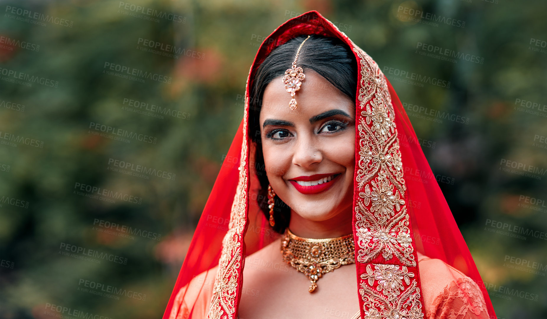 Buy stock photo Cropped shot of a beautiful hindu bride