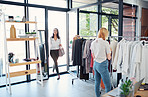 Checking out the new boutique