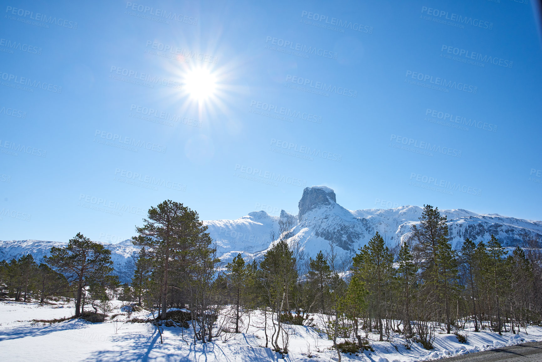 Buy stock photo Shot of a beautiful winter's scene