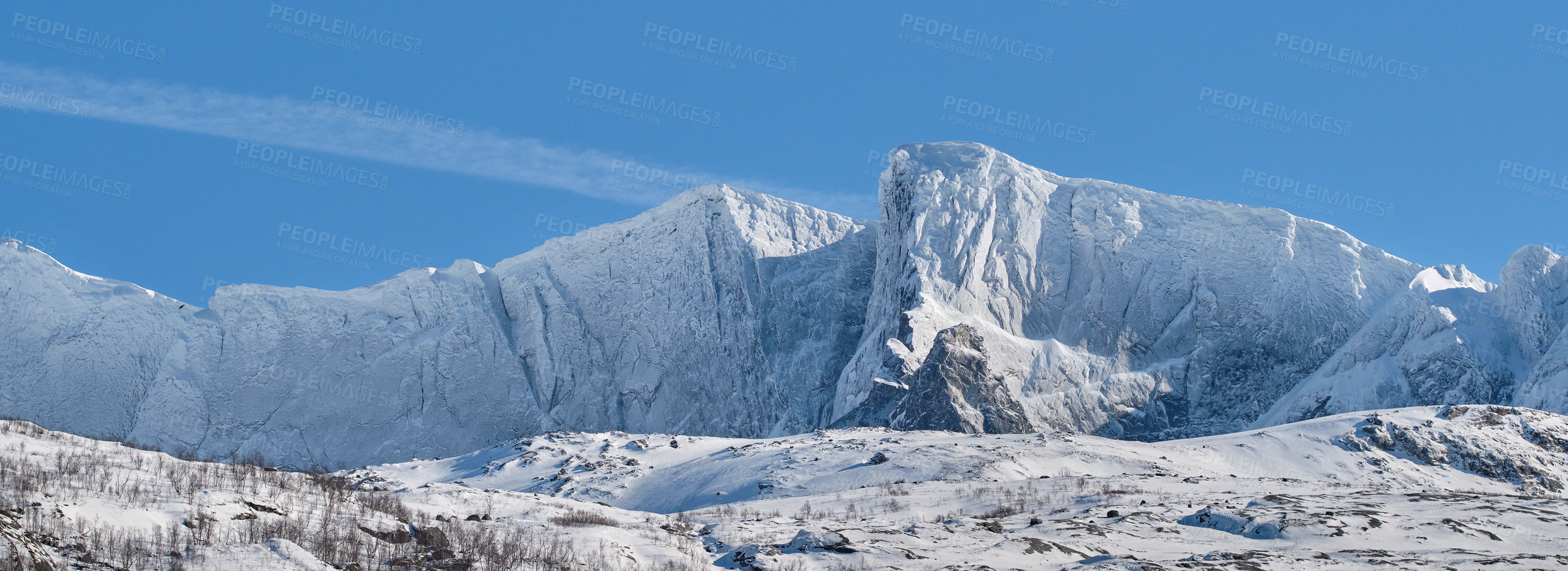 Buy stock photo Shot of a beautiful winter's scene