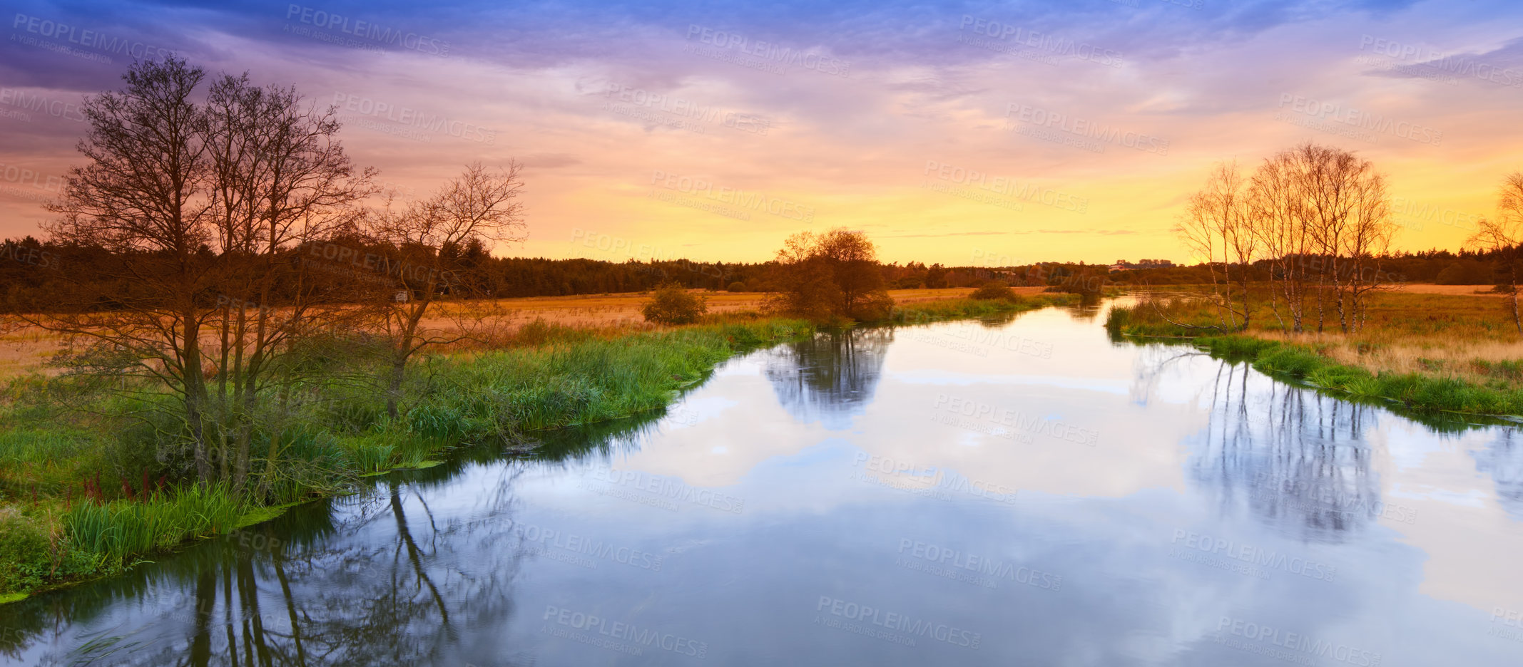 Buy stock photo A photo of a vibrant country field in harvest