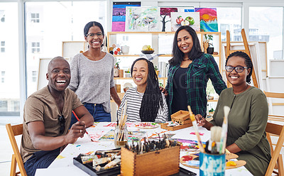 Buy stock photo Cropped shot of a group of people attending a art class