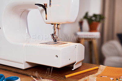 Buy stock photo Still life shot of a sewing machine on a table
