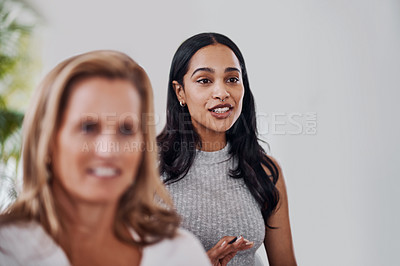 Buy stock photo Shot of a young businesswoman attending a conference
