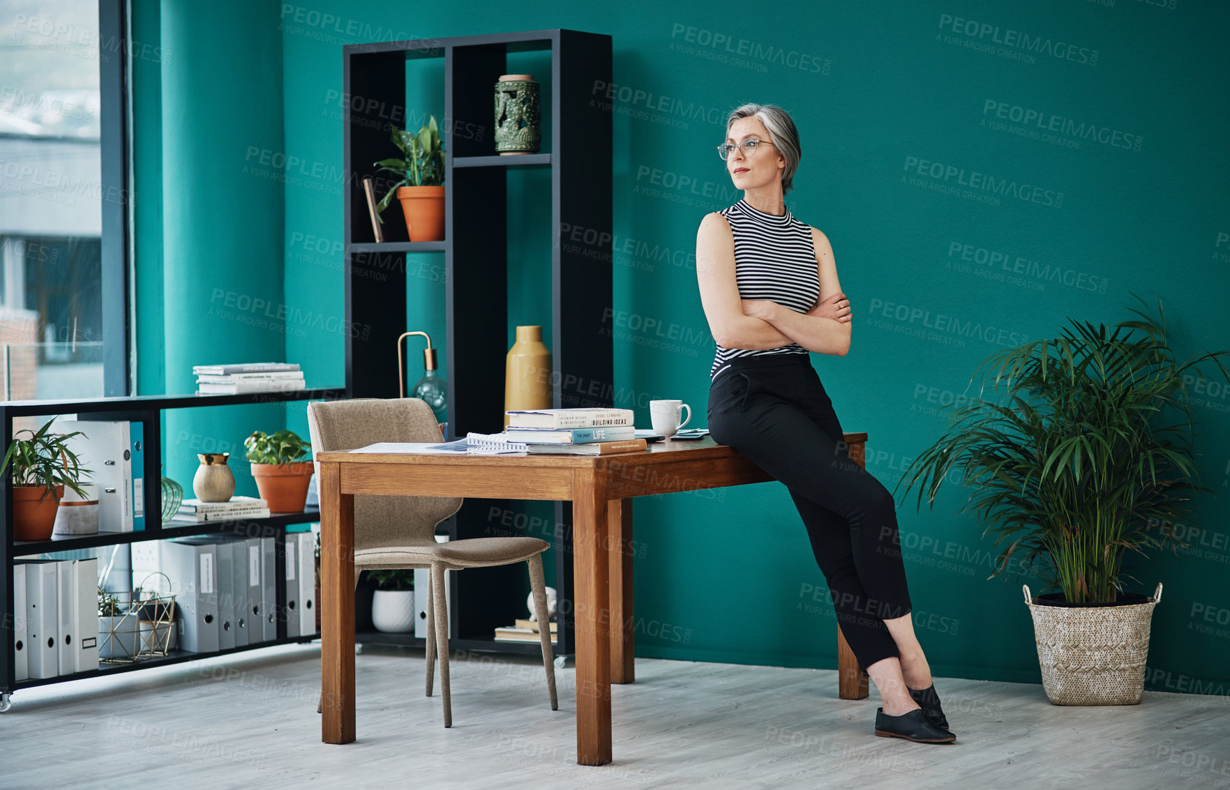 Buy stock photo Shot of a mature businesswoman in a modern office