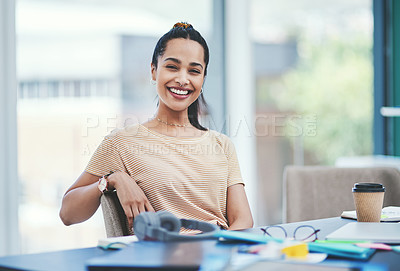 Buy stock photo Portrait of a young designer working in an office