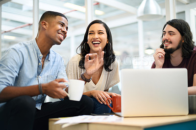 Buy stock photo Shot of a group of businesspeople having a discussion in an office