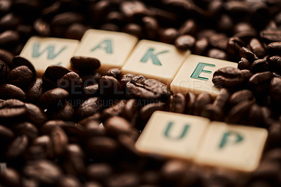Buy stock photo Closeup shot of block letters forming the words 