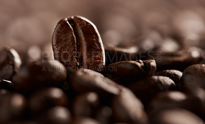 Buy stock photo Closeup shot of coffee beans