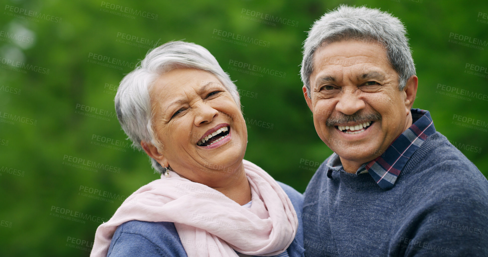 Buy stock photo Shot of a happy senior couple spending a romantic day in the park