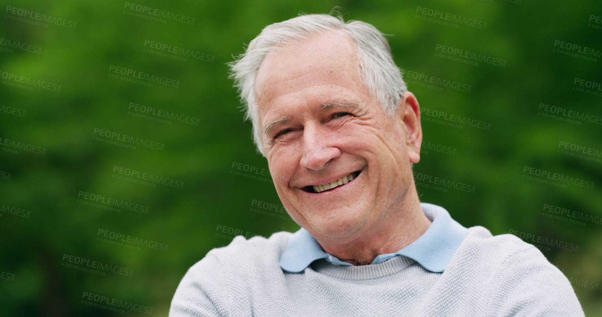 Buy stock photo Portrait of a confident senior man enjoying a day in the park